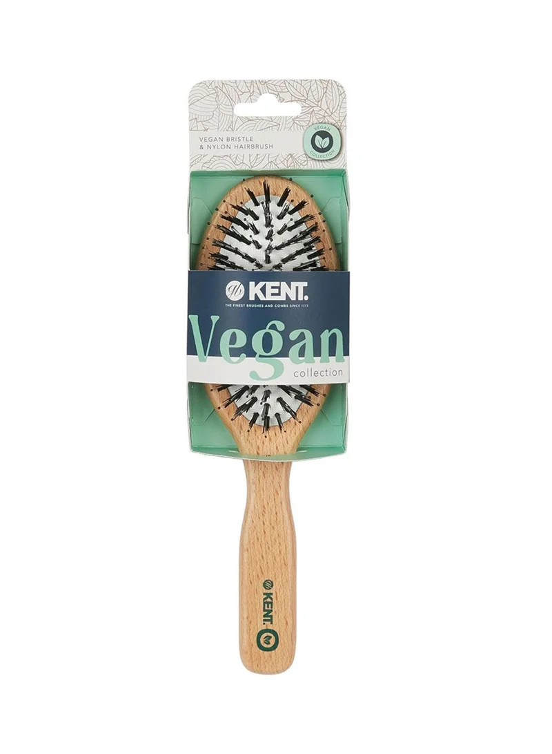 KENT V01 Large Cushion Vegan Bristle Nylon Mix Hairbrush - Detangling and Smoothing Brush for Thick, Fine and Curly Hair