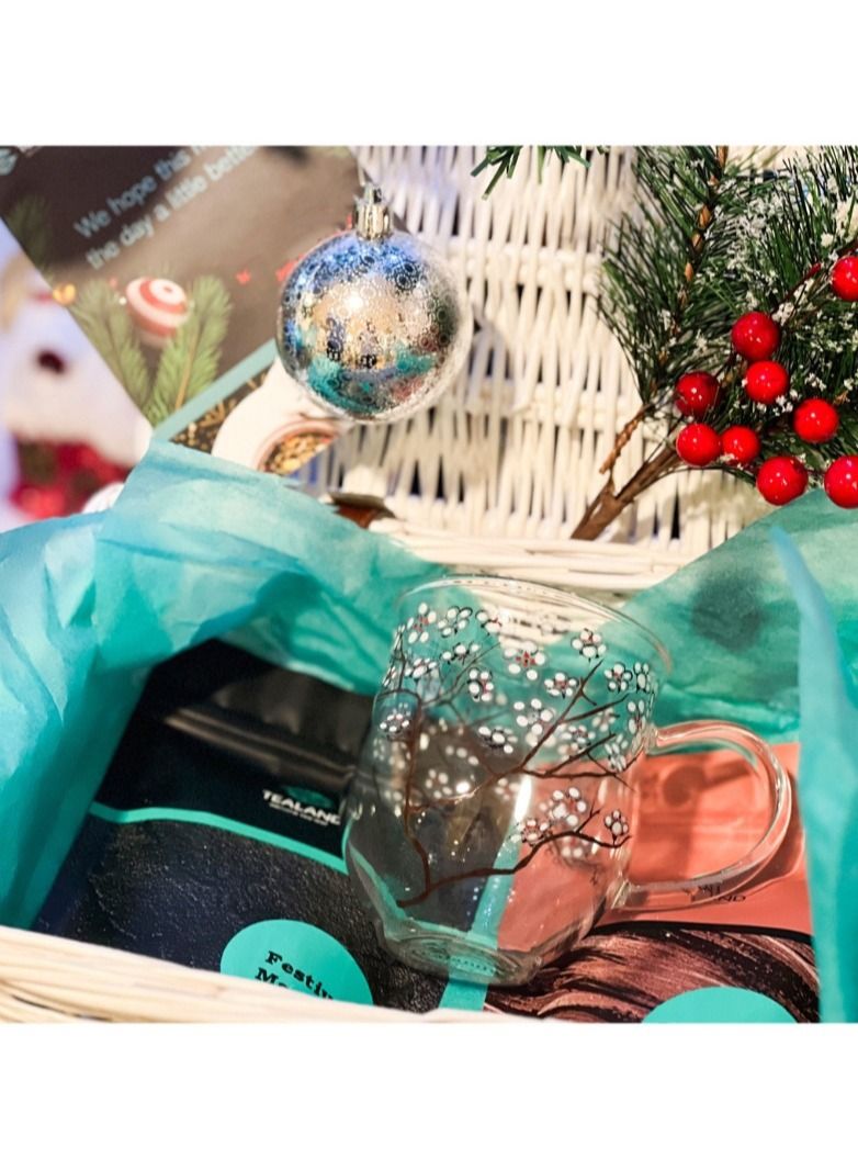 Tealand Festive Tea Gift Mini Gift Basket Includes Festive Marsala Enchanted Star Ice Cherry Ele Mug and Personalized Gift Card - Image 3