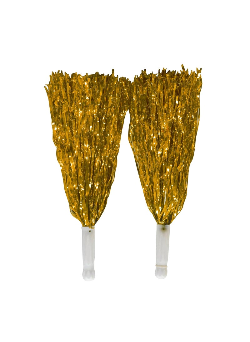Asian Hobby Crafts Asian Hobby Crafts Pom Poms for Cheerleading Celebrations Sport Events Party dcor Room dcor etc Color Golden Pack of 2 Size 10 Inches  - Image 1
