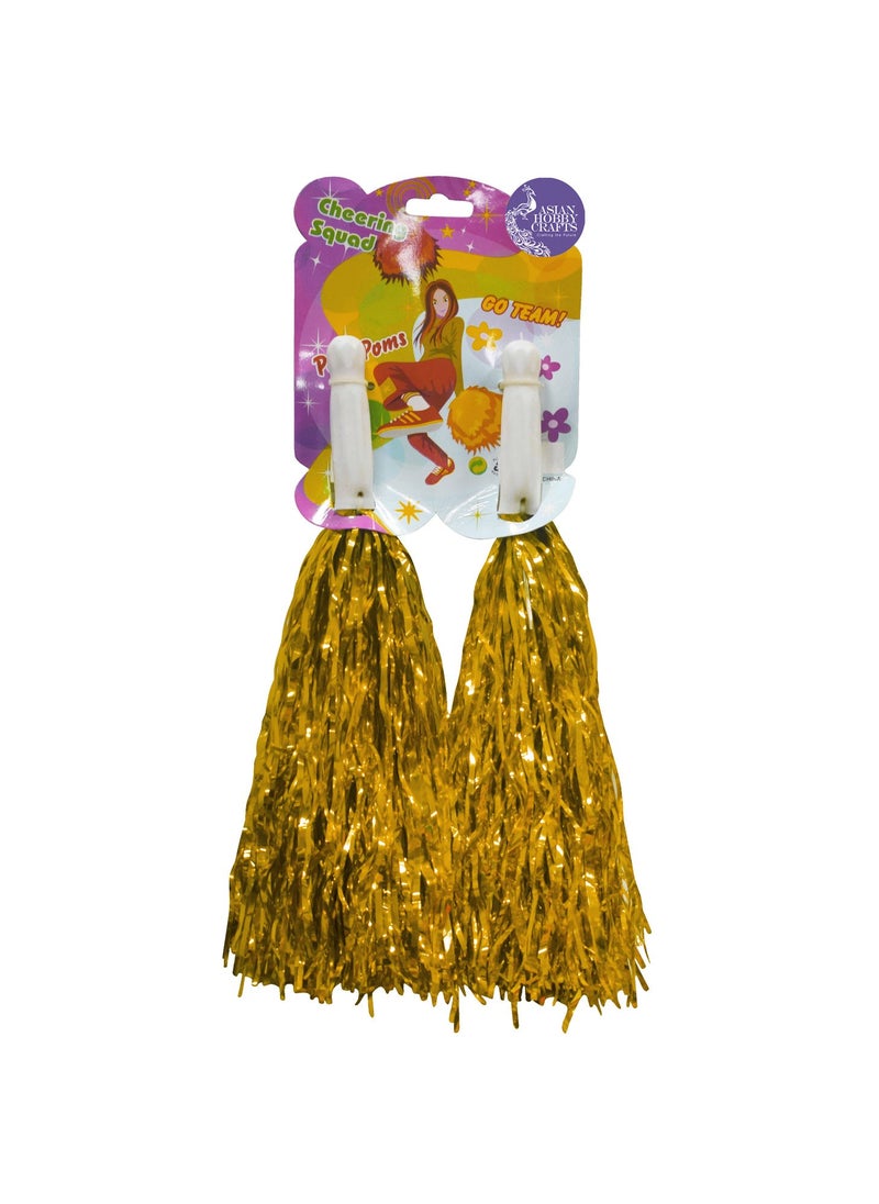 Asian Hobby Crafts Asian Hobby Crafts Pom Poms for Cheerleading Celebrations Sport Events Party dcor Room dcor etc Color Golden Pack of 2 Size 10 Inches  - Image 3