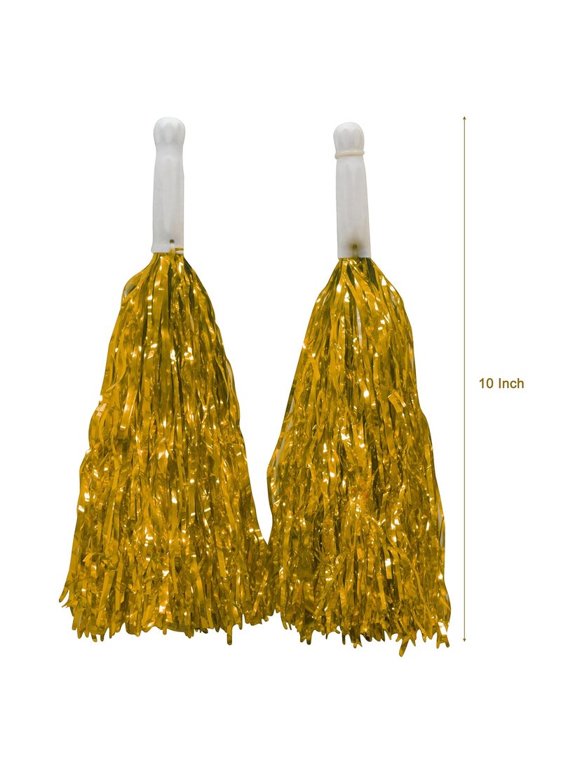 Asian Hobby Crafts Asian Hobby Crafts Pom Poms for Cheerleading Celebrations Sport Events Party dcor Room dcor etc Color Golden Pack of 2 Size 10 Inches  - Image 2