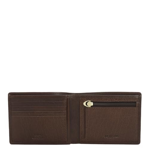 Da Milano Men's RFID Protected Leather Wallet – Brown | Genuine Leather Bifold with 2 Cash Compartments, 4 Card Slots, Slip & Coin Pocket | Slim Wallet for Men - Image 3