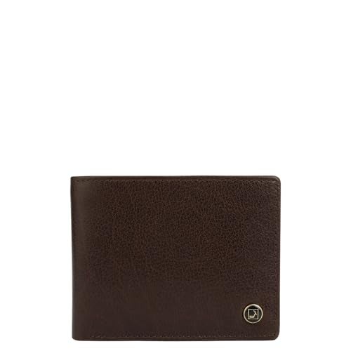 Da Milano Men's RFID Protected Leather Wallet – Brown | Genuine Leather Bifold with 2 Cash Compartments, 4 Card Slots, Slip & Coin Pocket | Slim Wallet for Men - Image 1