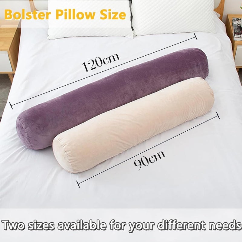 TaiBest Body Pillow, Memory Foam Round Body Pillows for Adults, Firm Long Bolster Pillow for Bed, Cylinder Tube Roll Pillow with Velvet Cover (Green1, 90x20) - Image 4