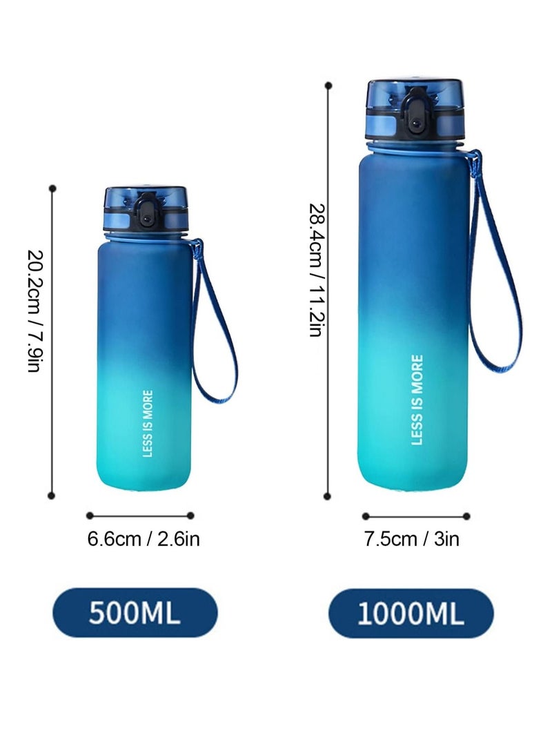 ليس إز مور زجاجة مياه رياضية تحفيزية 1000 مللي مع علامة الوقت زجاجة شرب مانعة للتسرب للياقة البدنية والصالة الرياضية في الهواء الطلق وركوب الدراجات والجري والتنزه والتخييم والسفر - Image 2