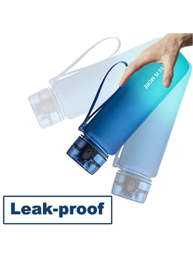 ليس إز مور زجاجة مياه رياضية تحفيزية 1000 مللي مع علامة الوقت زجاجة شرب مانعة للتسرب للياقة البدنية والصالة الرياضية في الهواء الطلق وركوب الدراجات والجري والتنزه والتخييم والسفر - Image 5