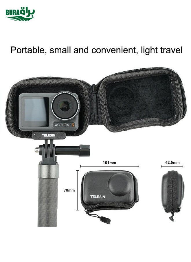 BURAQ For DJI Osmo Action 3 TELESIN OA-BAG-002 Body Protective Bag Mini Storage Package Camera Accessories(Black)  - Image 3