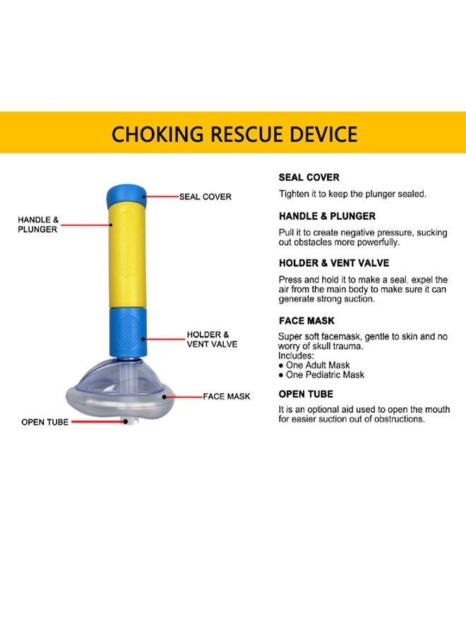 General - Child and Adult Choking Rescue Device With 1 Large 1 Small Mask Breathing Trainer Portable Emergency Choking Device Artificial cardiopulmonary device - Image 1