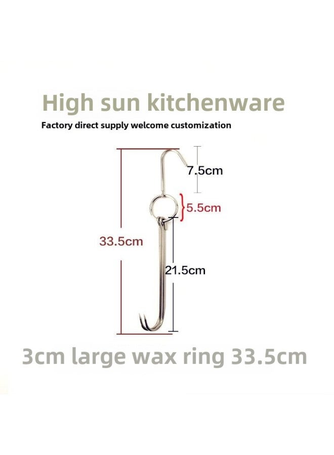 Beijing Duck Hook Stainless Steel Roast Goose Hook Roast Duck Hook Double Hook Roast Meat Hook Roast Fork Air Drying Cabinet Hook-Color:3.5cm Extended Wax Ring Large Ring (pack Of 10)  - Image 1