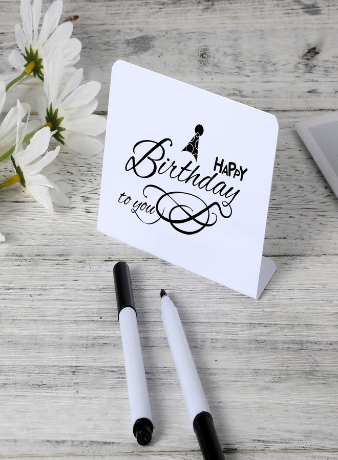 AIEX 12pcs 4x3inch Small Chalkboard Message Sign, Small Chalkboard Signs with 2pcs Erasable Marker Pen, Food Labels for Party Buffet Wedding Birthday Baby Shower (White) - Image 3
