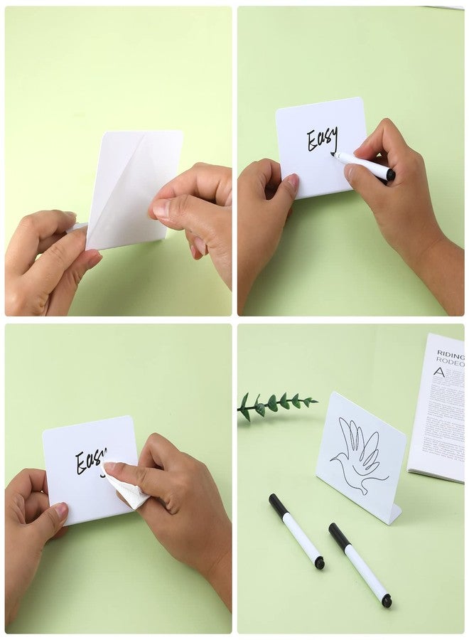 AIEX 12pcs 4x3inch Small Chalkboard Message Sign, Small Chalkboard Signs with 2pcs Erasable Marker Pen, Food Labels for Party Buffet Wedding Birthday Baby Shower (White) - Image 4
