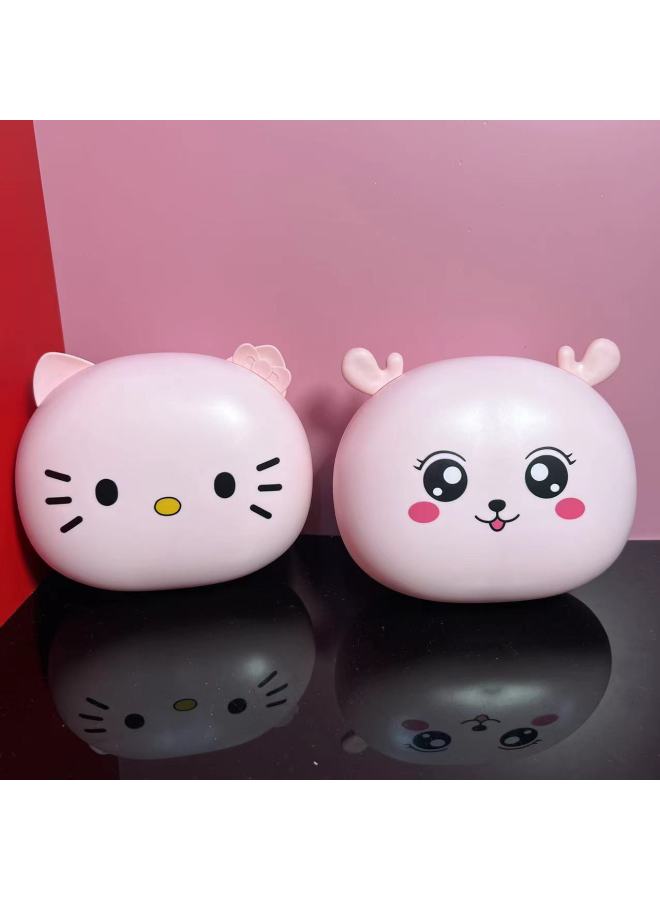 Direct Selling Creative Cartoon Animal Music Box Dancing Girl Music Box Children Mirror Jewelry Box Birthday Gift Batch-Color:gy. Bear. Deer. KT. Bunny-Size:With Light - Image 1