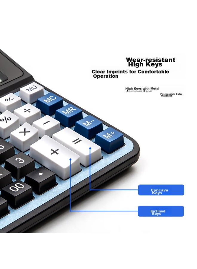 Deli Dual Power Computer Keyboard Calculator, 12-digit Metal Panel Desktop Calculator, Financial/banking Calculator, Office Supplies, 2137, New And Old Mixed Delivery - Image 1