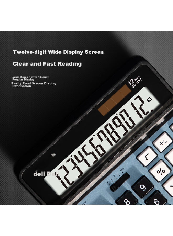 Deli Dual Power Computer Keyboard Calculator, 12-digit Metal Panel Desktop Calculator, Financial/banking Calculator, Office Supplies, 2137, New And Old Mixed Delivery - Image 3