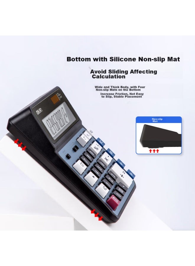 Deli Dual Power Computer Keyboard Calculator, 12-digit Metal Panel Desktop Calculator, Financial/banking Calculator, Office Supplies, 2137, New And Old Mixed Delivery - Image 4