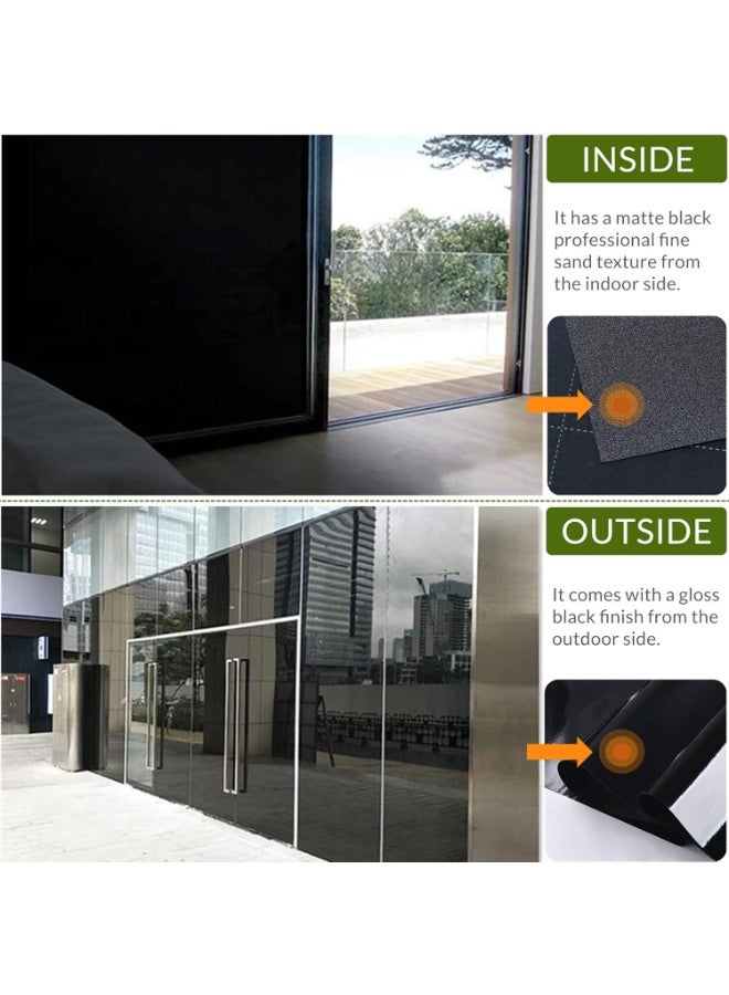 Static Cling Total Blackout Window Film Privacy Room Darkening Window Tint Black Window Cover 100% Light Blocking No Glue (17.7 x 78.7 inches) - Image 3