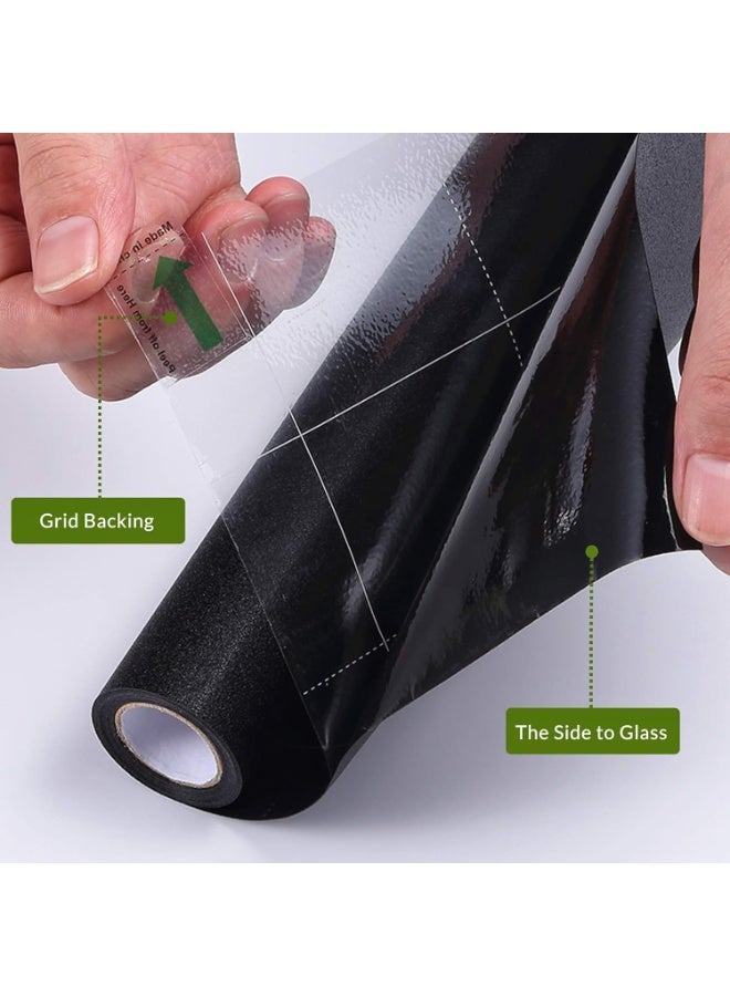 Static Cling Total Blackout Window Film Privacy Room Darkening Window Tint Black Window Cover 100% Light Blocking No Glue (17.7 x 78.7 inches) - Image 2