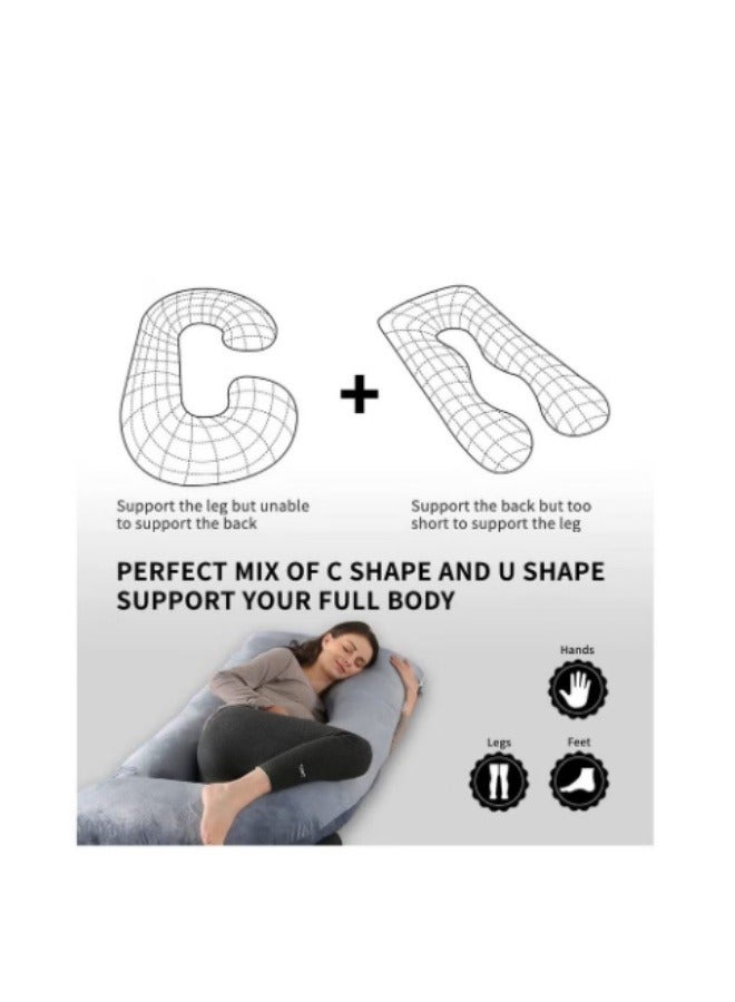 MIXDE U-Shaped Pregnancy Pillow Full Body Maternity Support Pillow - Image 3