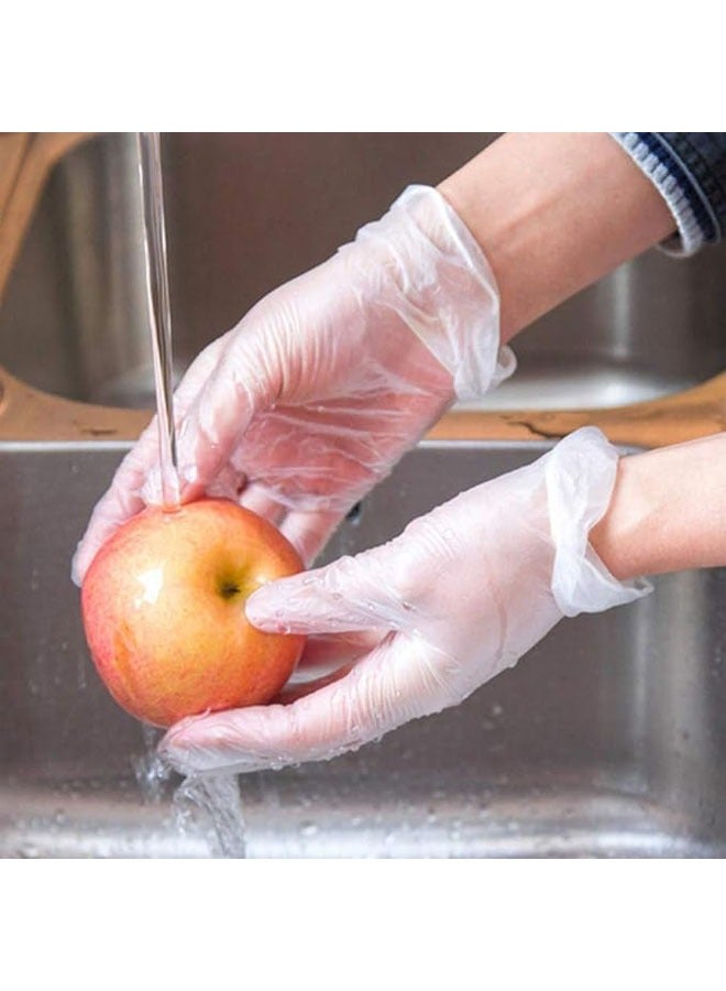 100 disposable PVC gloves, food grade vinyl transparent gloves, used for kitchen cleaning, baking catering, beauty salon protection, etc - Image 2