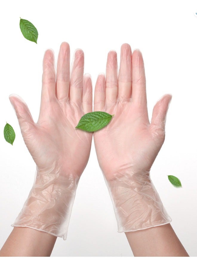 100 disposable PVC gloves, food grade vinyl transparent gloves, used for kitchen cleaning, baking catering, beauty salon protection, etc - Image 1