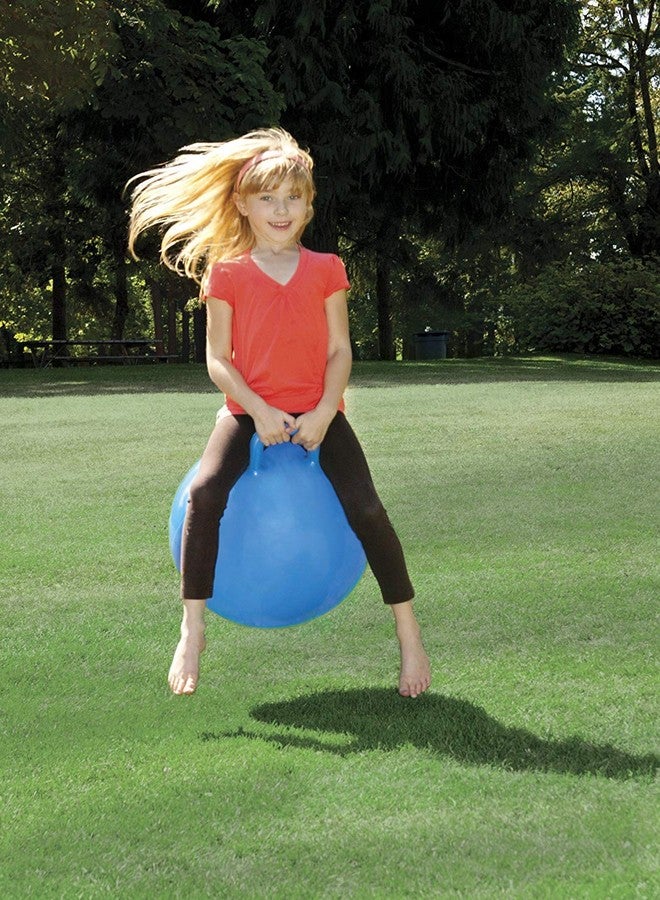 PRETOX Inflatable Sit and Bounce Rubber Hop Ball for Kids, Space Hopper Jump Bounce Handle Ride-on Toy Bouncy for Kids, Hopping Ball for Kids, Bouncing Ball for Kids Air Pump (Multi Color) - Image 2
