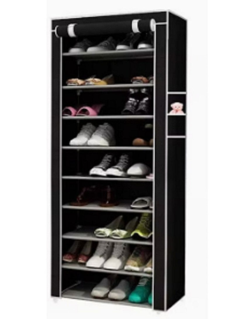 Shoe Rack 9 Shelves Black 160x60x30cm - Image 1