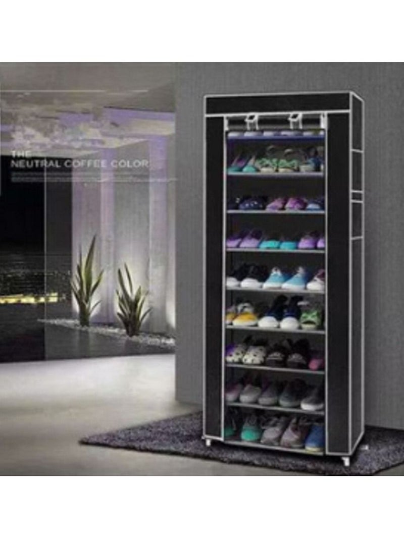 Shoe Rack 9 Shelves Black 160x60x30cm - Image 3