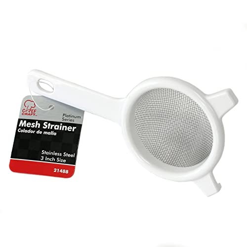 Chef Craft Classic Stainless Steel Mesh Strainer, 3 inch, White - Image 2