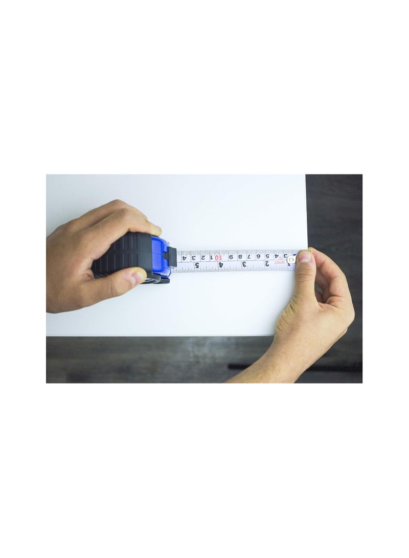 VTOOLS 7.5M Measuring Tape 1mm Blade Thickness Self-Lock Tape Measure Easy to Read Magnetic Tip Hook and Shock Absorbent Case - Image 4