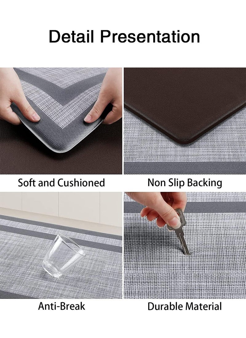 LEOKOR 2PCS Kitchen Floor Mats,Cushioned Anti-Fatigue Floor Mat Ergonomic Comfort Standing Mat for Kitchen, Floor, Office, Sink, Laundry  - Image 3