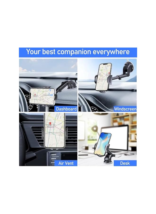 S-TOP Car Phone Holder Mobile Mount - Handsfree Driving Cellphone Stand, Smartphone Support on Dashboard, Windshield, Vent and More, Automobile Cradle - Image 2