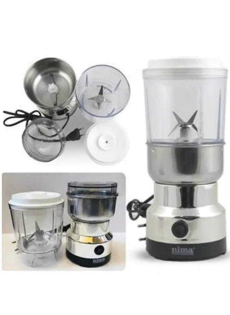 Nimaso Portable Mini Blender, 2 in 1 Electric Coffee Grinder Sharp Blades Stainless Steel Bowl and Stainless Steel Outer Kitchen Blender for Grains, Nuts, Beans, Spices, Cereals, Multifunctional Portable Blender Stable and Safe Mixing Rubber feet help hold the table without "walking" or tipping over Silicone sealing ring under the lid prevents leakage Easy to clean Stoneware Jar Cup - pzsku/Z31727FAFA6179D0BC4F8Z/45/_/1732489255/17dd97b1-3cd6-4ef3-923e-810ffd8a9ef1