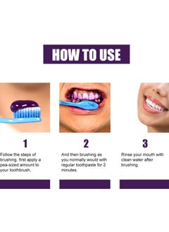 EELHOE Purple Corrector for Teeth Whitening Mousse Foam Fresh Breath Deep Cleaning Toothpaste  - Image 3