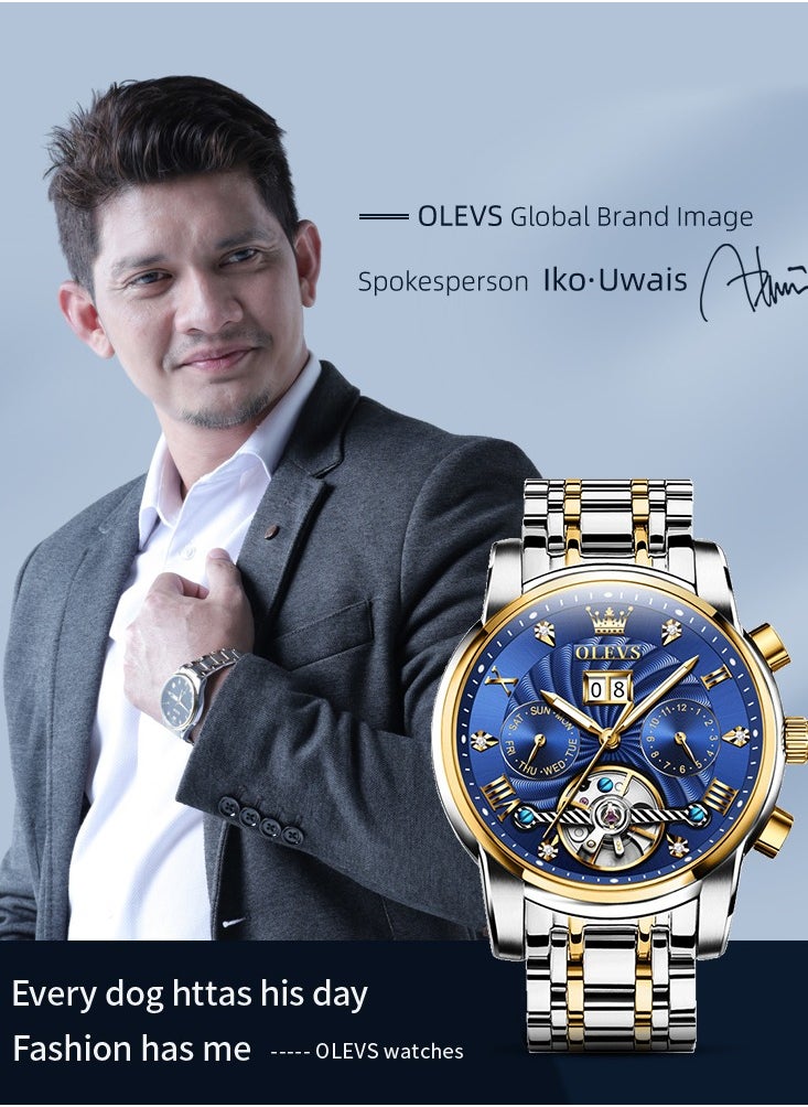 OLEVS Watches Men Automatic,Self Winding Skeleton Watches for Men Tourbillon No Battery,Luxury Stainless Steel Watch with Date Mechanical Men's Watches Waterproof Fashion for Men - pzsku/Z3172A16D7A956677E07CZ/45/_/1728890429/51f917a6-1e1d-405f-b89a-885b4ecaaecb