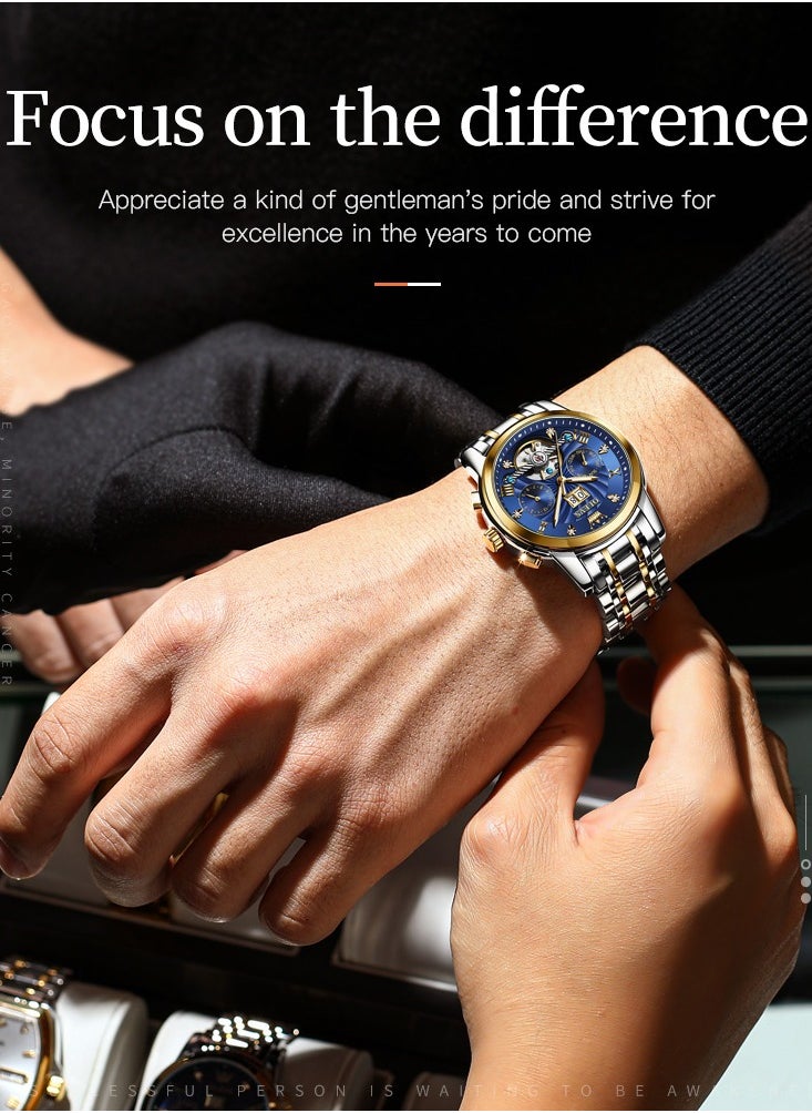 OLEVS Watches Men Automatic,Self Winding Skeleton Watches for Men Tourbillon No Battery,Luxury Stainless Steel Watch with Date Mechanical Men's Watches Waterproof Fashion for Men - pzsku/Z3172A16D7A956677E07CZ/45/_/1728890480/9e63c14f-5fc1-43d0-83f5-961b19251ee3