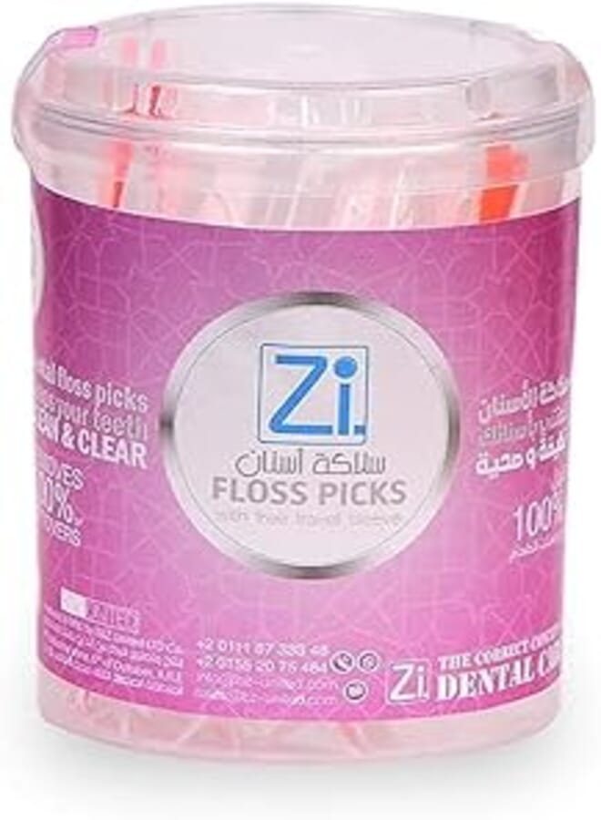 Zi dental floss picks - Cylindrical box 40 picks