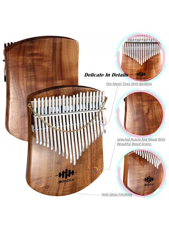 MOOZICA MOOZICA 21 Keys Solid Koa Kalimba Thumb Piano, Single Solid Wood Flat-board Professional Kalimba Marimba with Learning Instruction and High Performance Carrying Case (Acacia Koa, 21-Key)  - Image 2