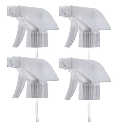 TBWHL Sprayer Bottle Top White Nozzle for Alcohol and Hydrogen Peroxide 28400 Neck Fit Most Standard Boston Round 8oz 16oz and Amber Bottle 4 Pack White - Image 1