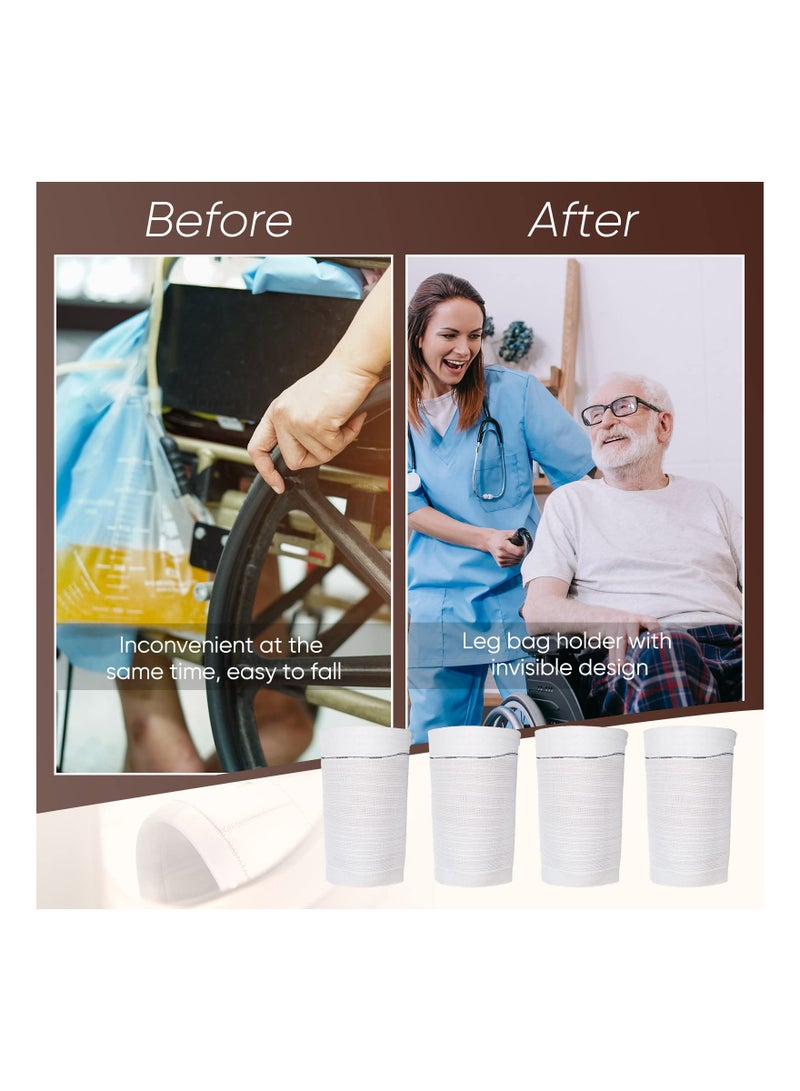 4 Pack Catheter Leg Bag Holders, Washable Fabric Sleeves for Urinary Catheter Bags, Drainage Bag Covers for Men and Women, Ideal for Patients in Wheelchairs. - Image 3