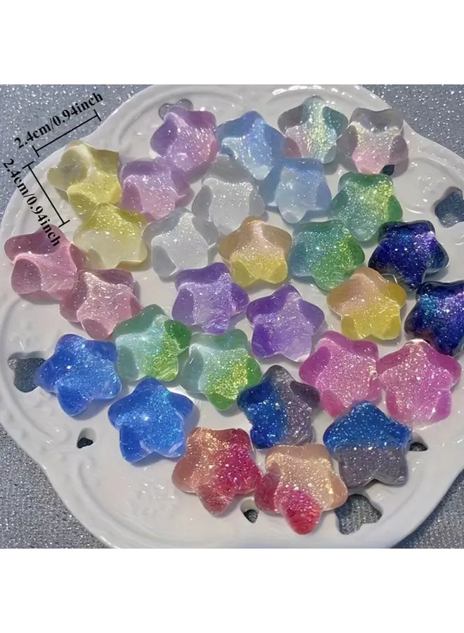 10 قطعة عشوائية اللون النجوم المتلألئة المضيئة في الظلام خرز DIY صنع المجوهرات - Image 4