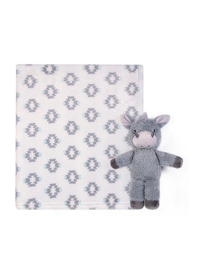 hudson baby Plush Blanket And Toy Snuggly Donkey  - Image 1