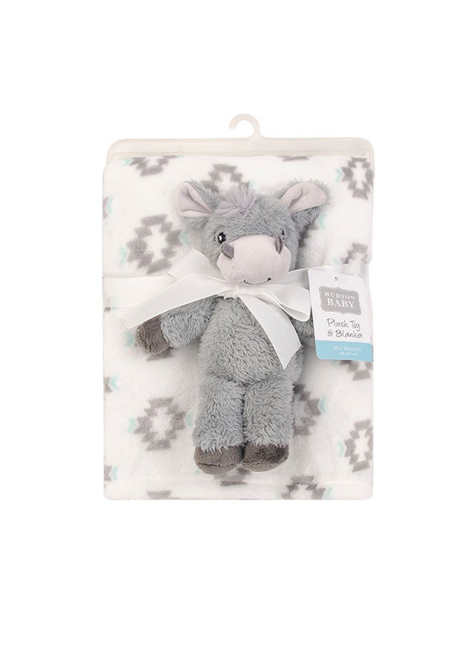 hudson baby Plush Blanket And Toy Snuggly Donkey  - Image 2
