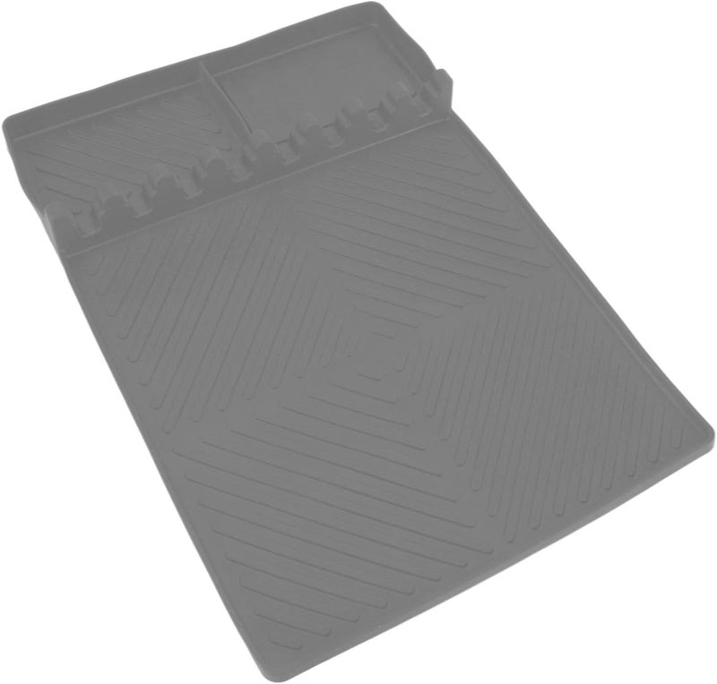 HEEPDD Heat Silicone Griddle Mat, Slip, 8 Slots for Utensils, 16x11.5 in, Perfect for Cooking Grills and Kitchen Countertops Heat Silicone Griddle Mat, Non Nan (Gray) - Image 1