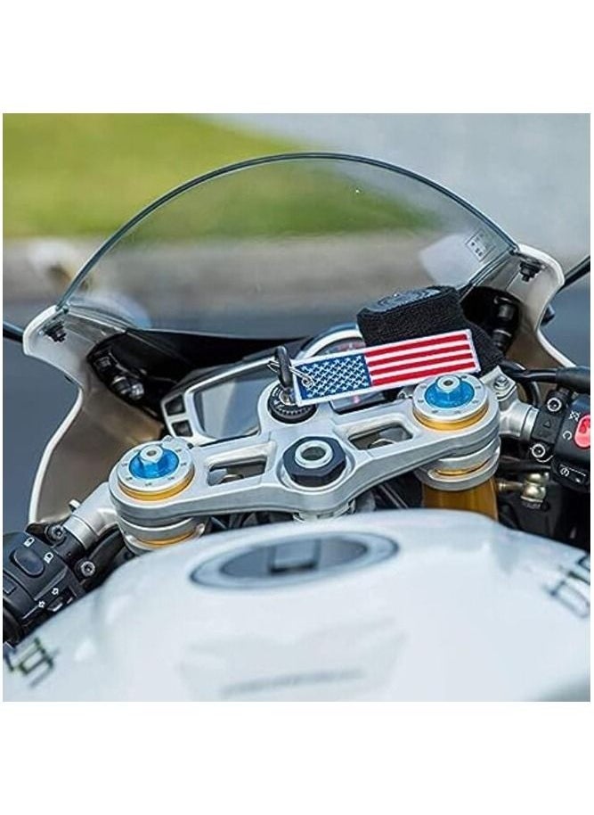MIRFA USA Flag Keychain Tag with Key Ring, EDC for Motorcycles, Scooters, Cars and Gifts Flag Key Chain, 100% Embroidered  - Image 4