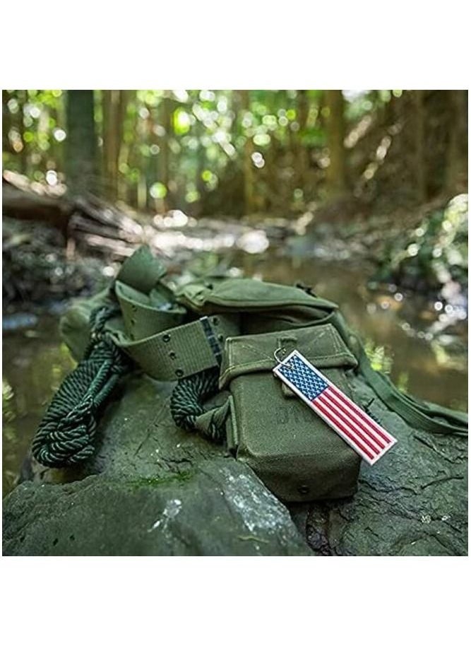 MIRFA USA Flag Keychain Tag with Key Ring, EDC for Motorcycles, Scooters, Cars and Gifts Flag Key Chain, 100% Embroidered  - Image 5