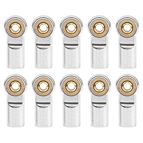 Share Goo 10Pcs ShareGoo M3 Tie Rod End Ball Head Holder Link 3mm Thread Ball Joint Compatible with Tamiya Redcat HSP Traxxas Axial SCX10 110 RC Car Truck Boat DIY Robot AirplaneL22mm Silver - Image 1