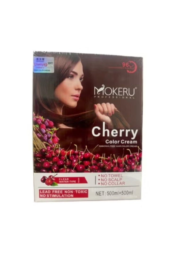 موكيرو كريم موكيرو لتلوين الشعر بدون أمونيا بلون الكرز البني الداكن - Image 1