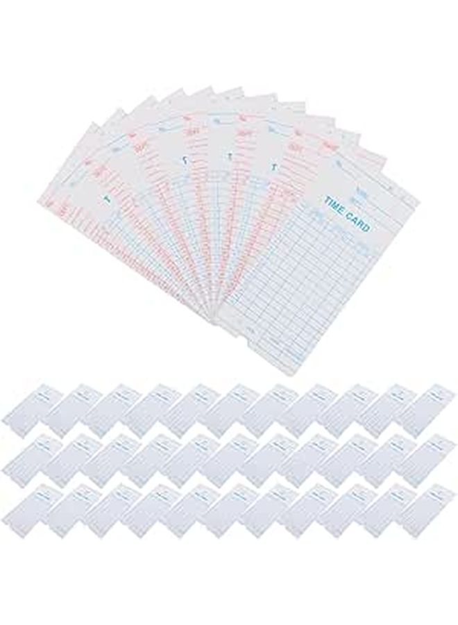 100 Pcs Employee Time Cards for Office Attendance Management Daily Monthly Punch Paper Sheets - Image 1