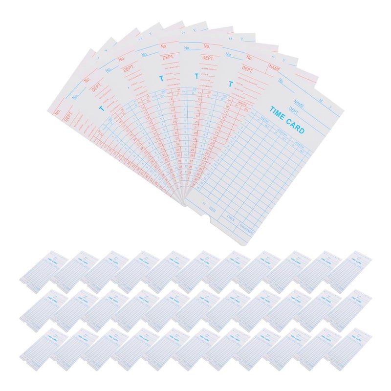 100 Pcs Employee Time Cards for Office Attendance Management Daily Monthly Punch Paper Sheets - Image 2