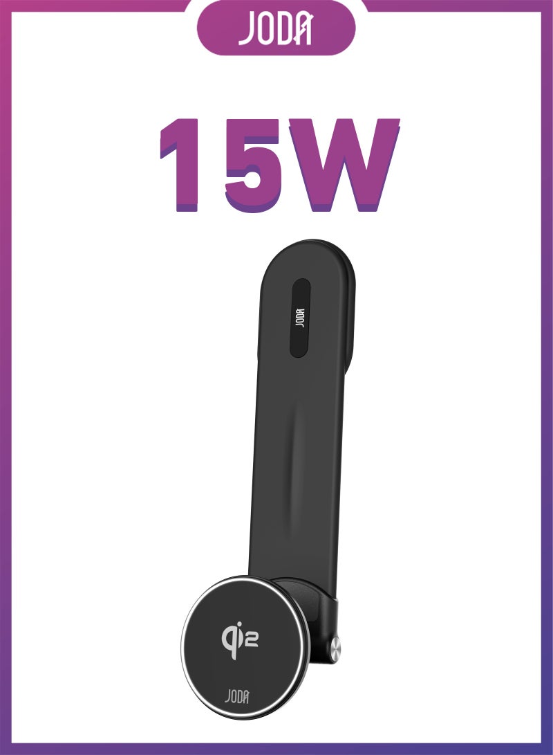 MagQ C2 15W Qi2 Wireless Car Charger is an innovative solution that combines fast charging ⚡, sleek design 🖤, and advanced technology 🔋, making it the perfect choice for users looking for a comfortable and safe charging experience while driving 🚗⚡. Compatible with iPhone 📱 and Samsung Galaxy S21/S22/S23 📱. - Image 1